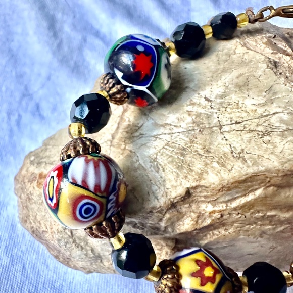 Vintage Murano Glass Millefiori Bead Bracelet - Picture 5 of 7
